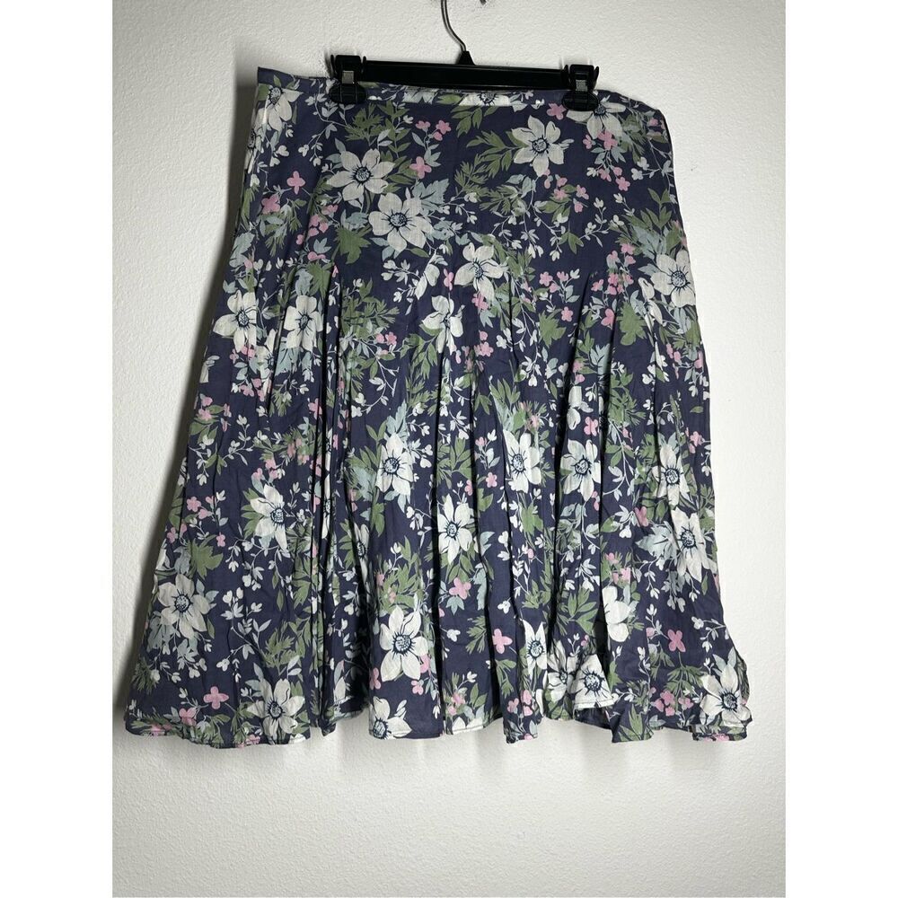 Monsoon Bohemian Cotton Floral Print Women’s Skirt Lined Size 16UK/ 12 US